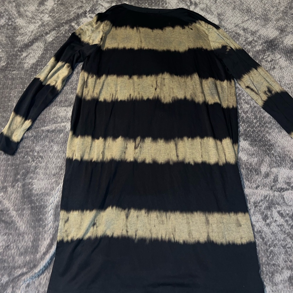 Maurices Black and Olive Tie-Dye Striped Cardigan - Picture 3 of 4